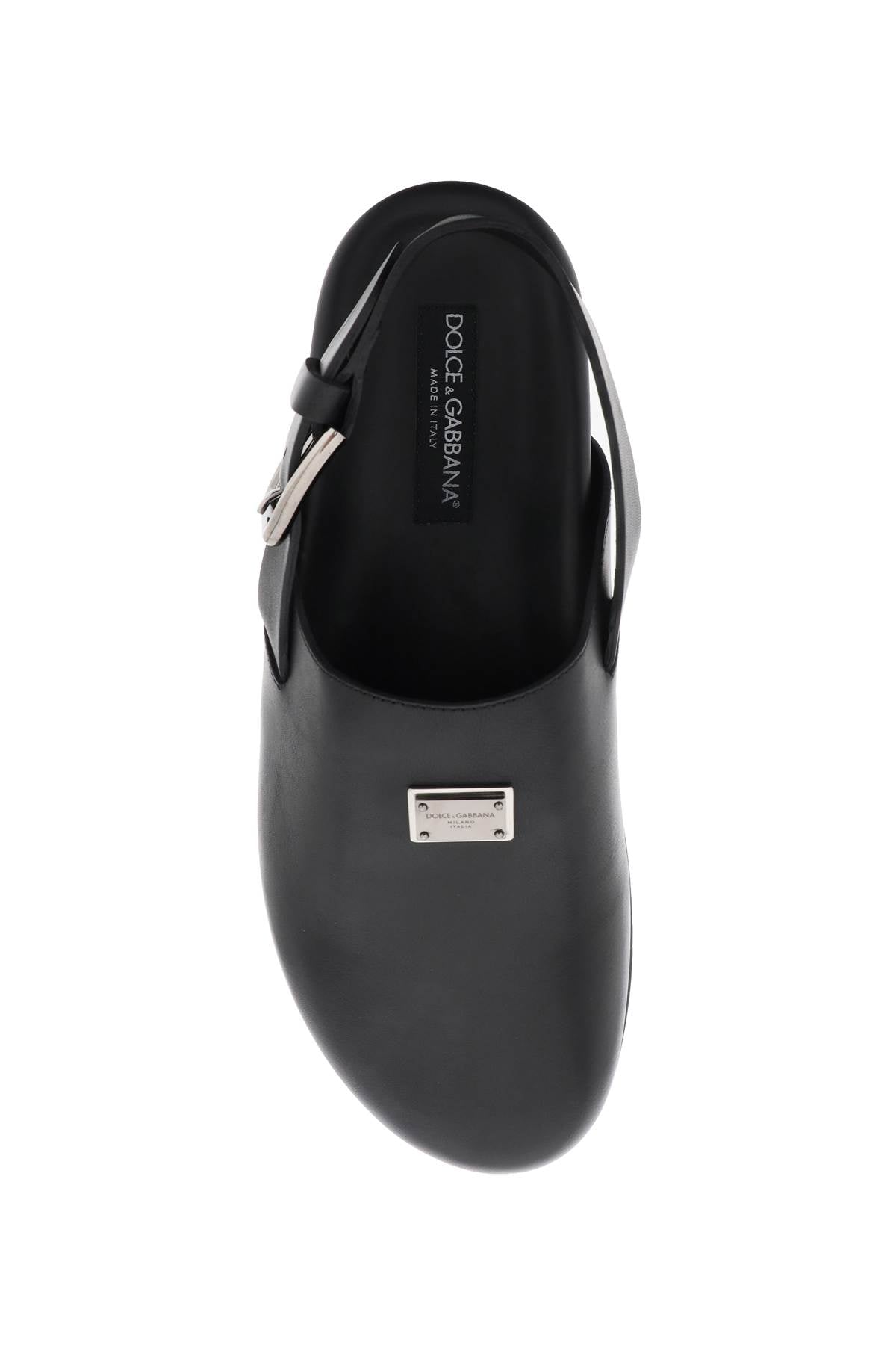 Dolce & Gabbana leather clogs with logo plate - VivaceVenus