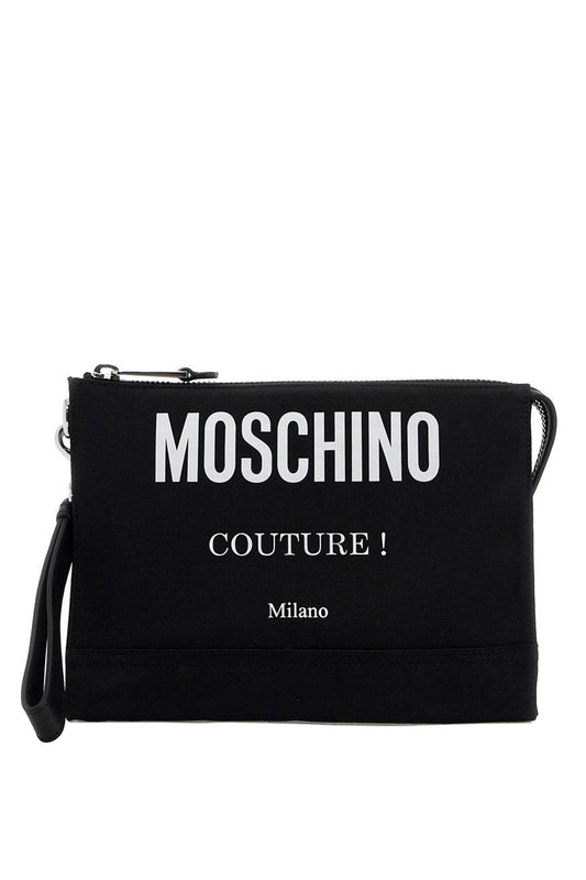 Moschino nylon logo pouch with zip - VivaceVenus