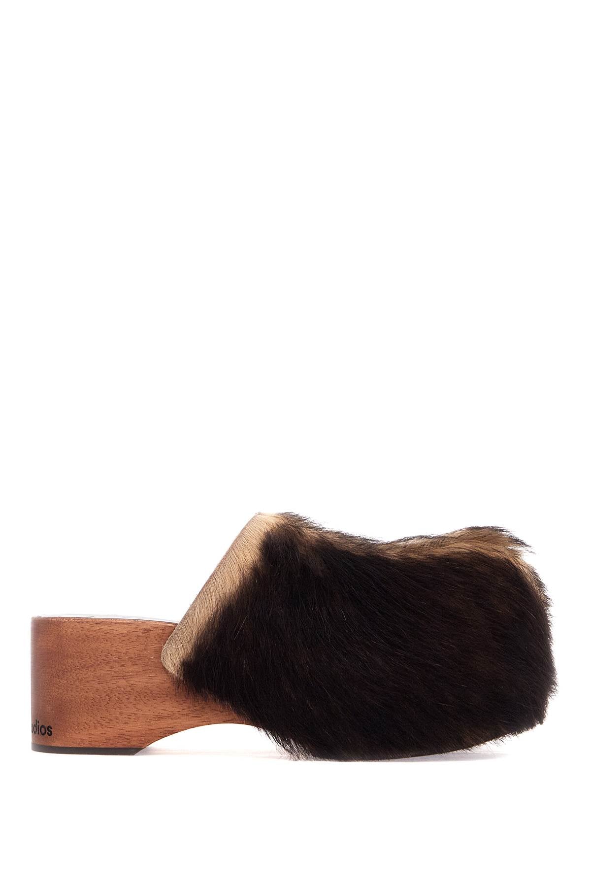 Acne Studios wooden clogs in pony hair - VivaceVenus