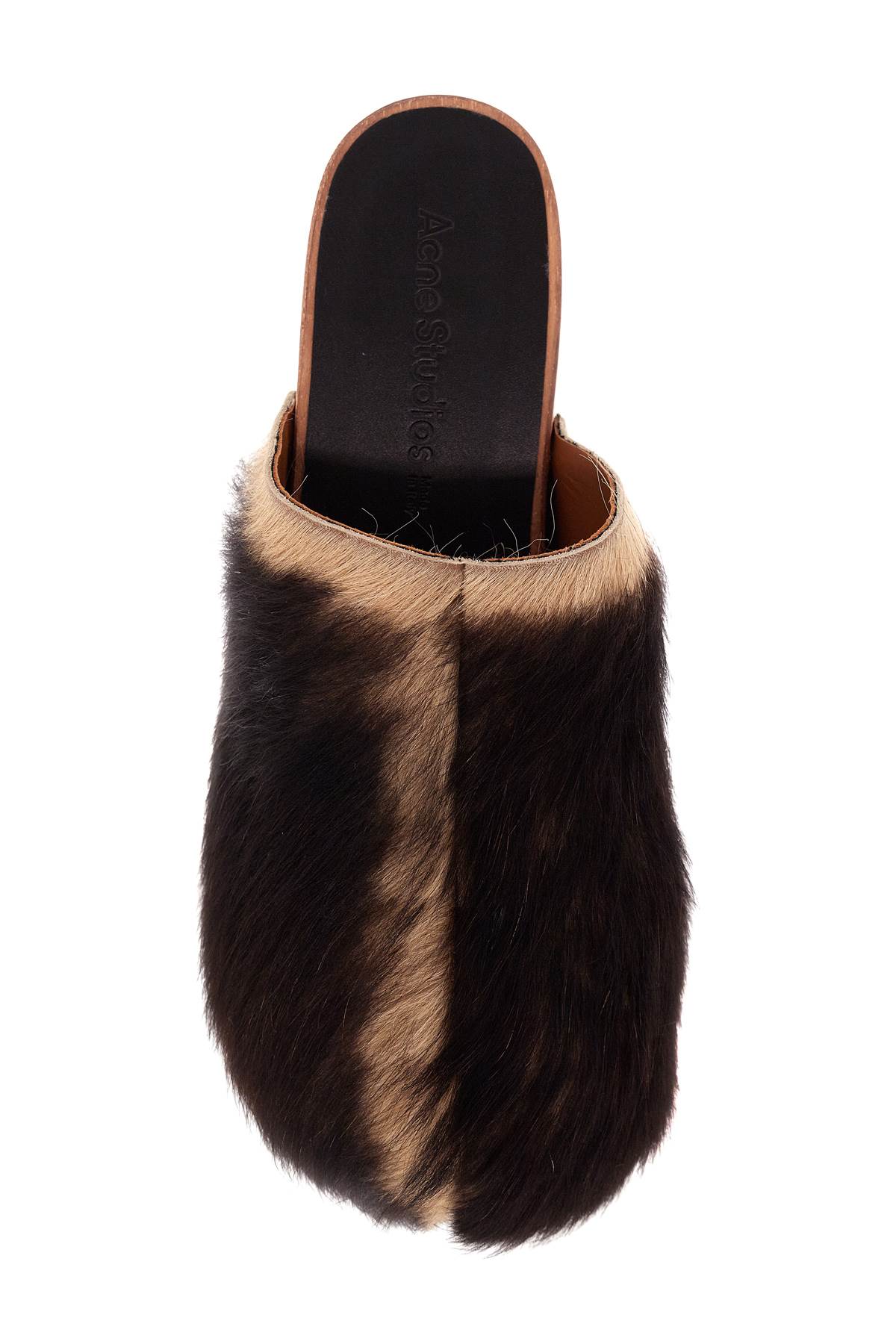 Acne Studios wooden clogs in pony hair - VivaceVenus