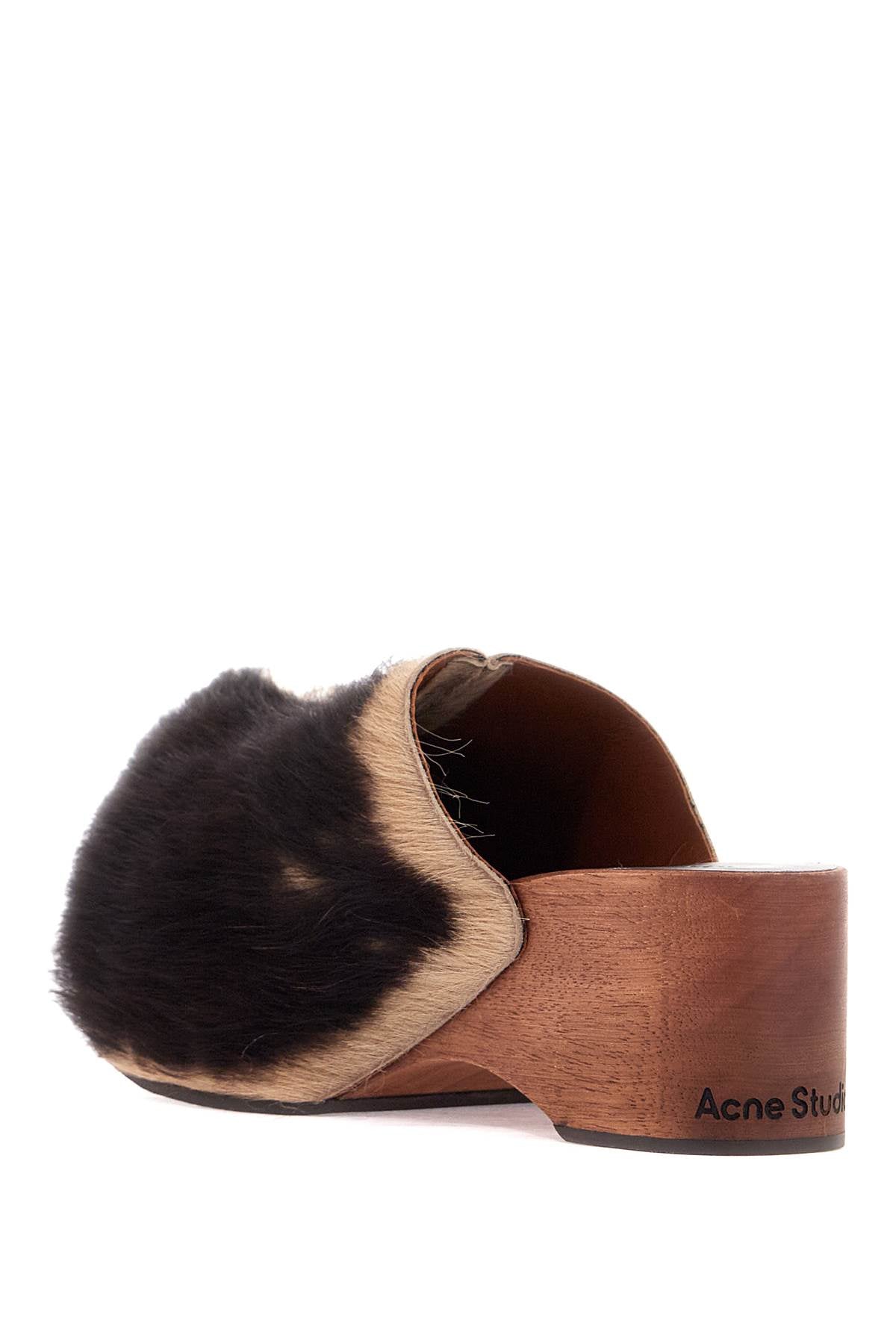 Acne Studios wooden clogs in pony hair - VivaceVenus