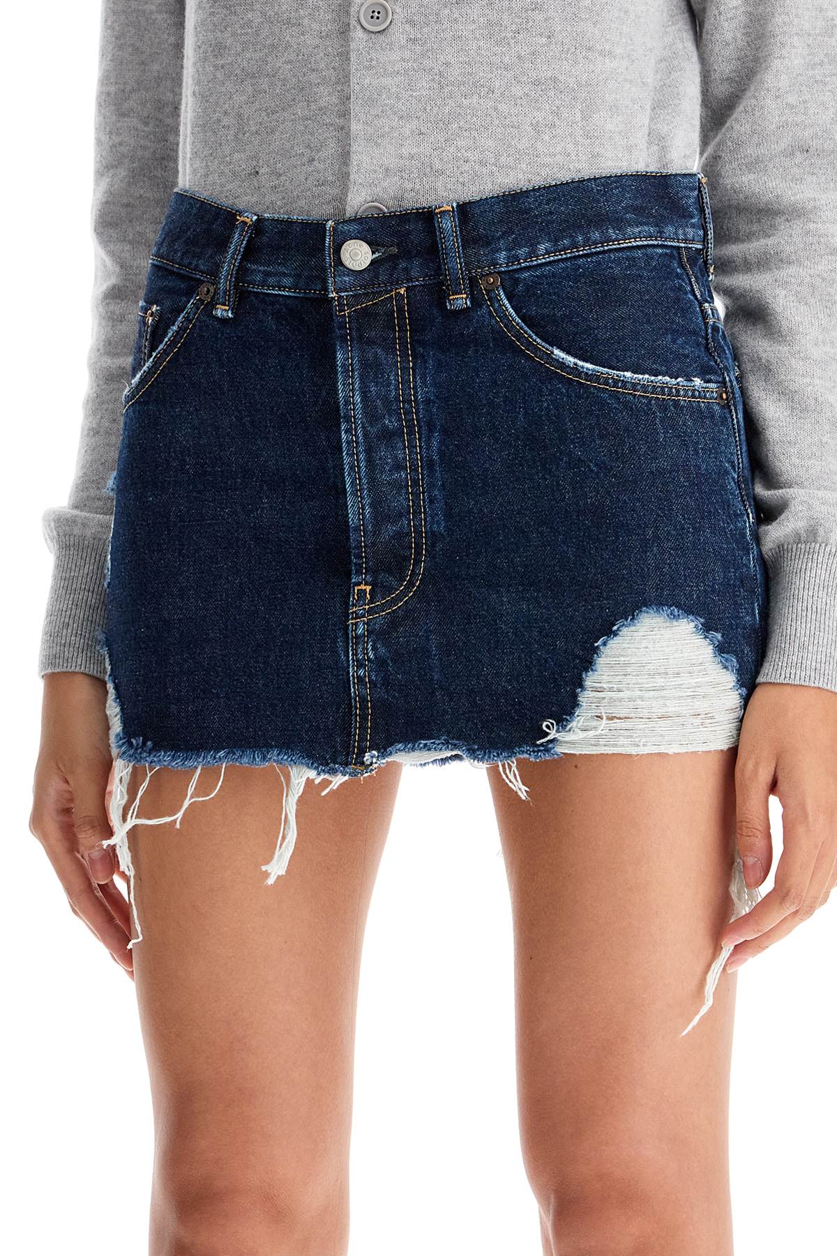 Acne Studios destroyed denim mini skirt - VivaceVenus