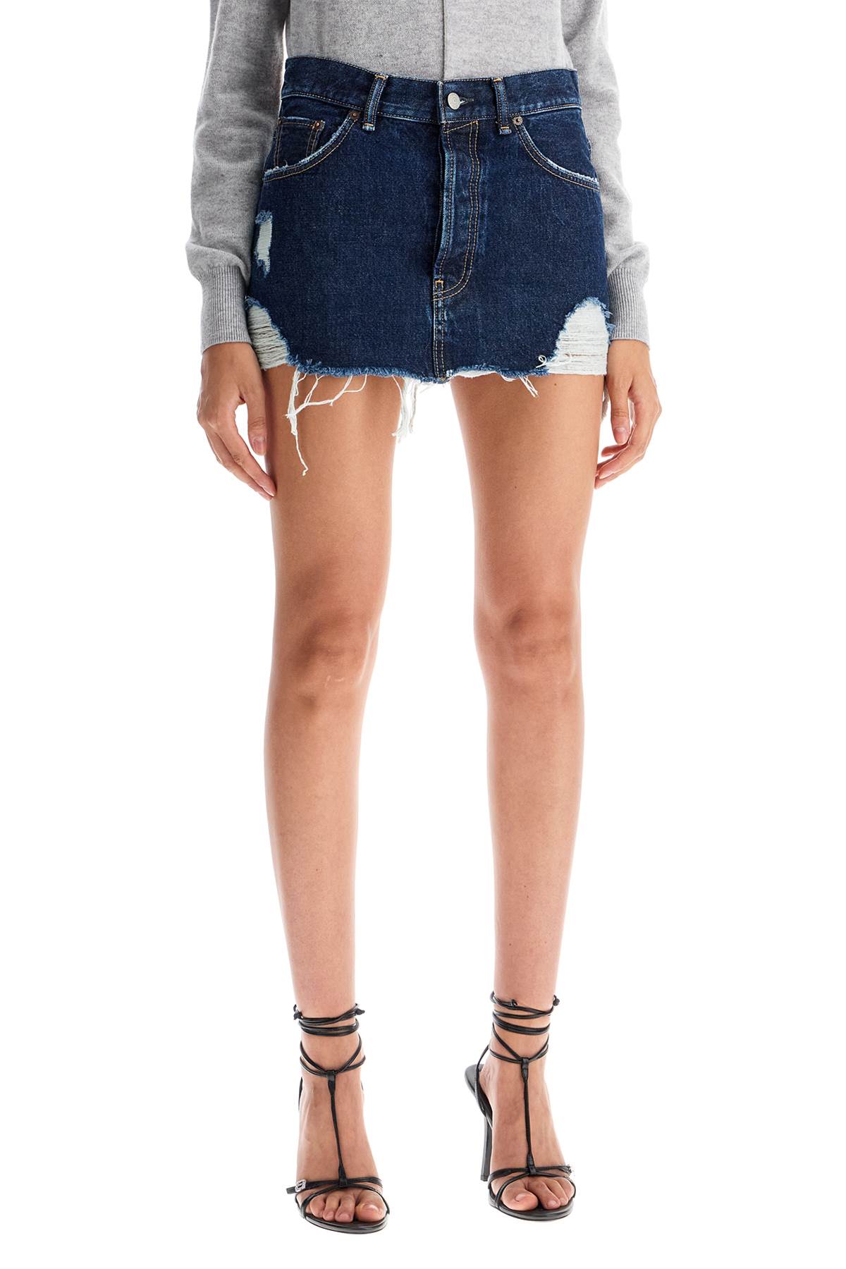 Acne Studios destroyed denim mini skirt - VivaceVenus