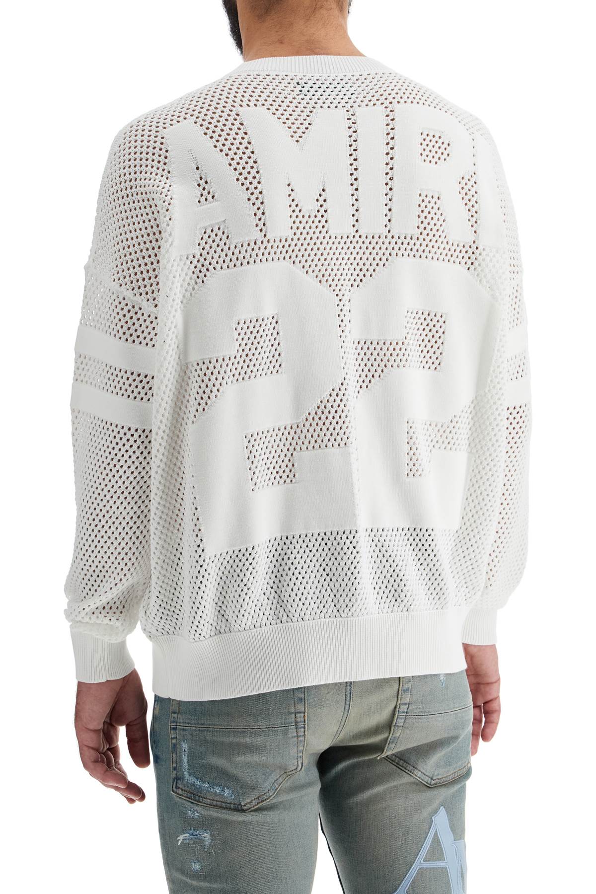 Amiri neck perforated knit sweater - VivaceVenus