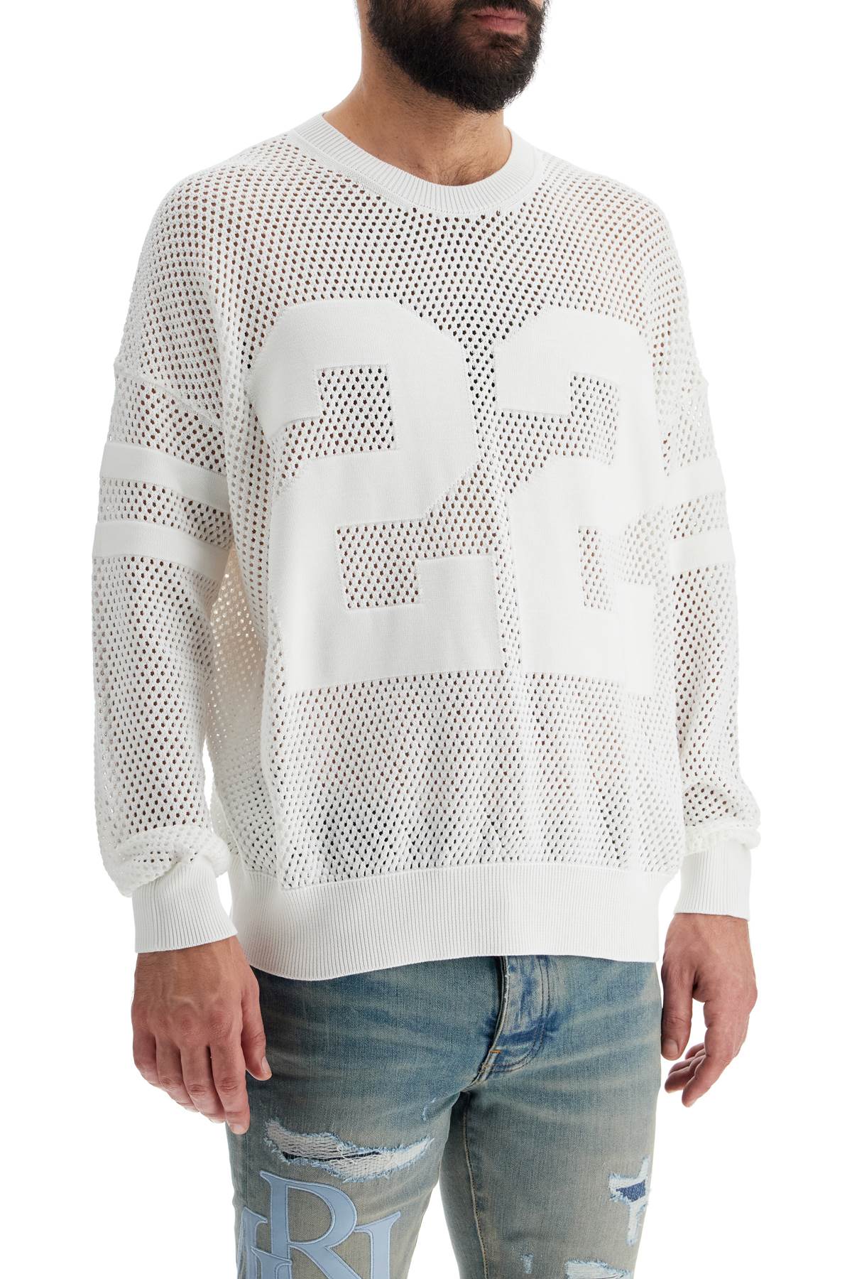 Amiri neck perforated knit sweater - VivaceVenus