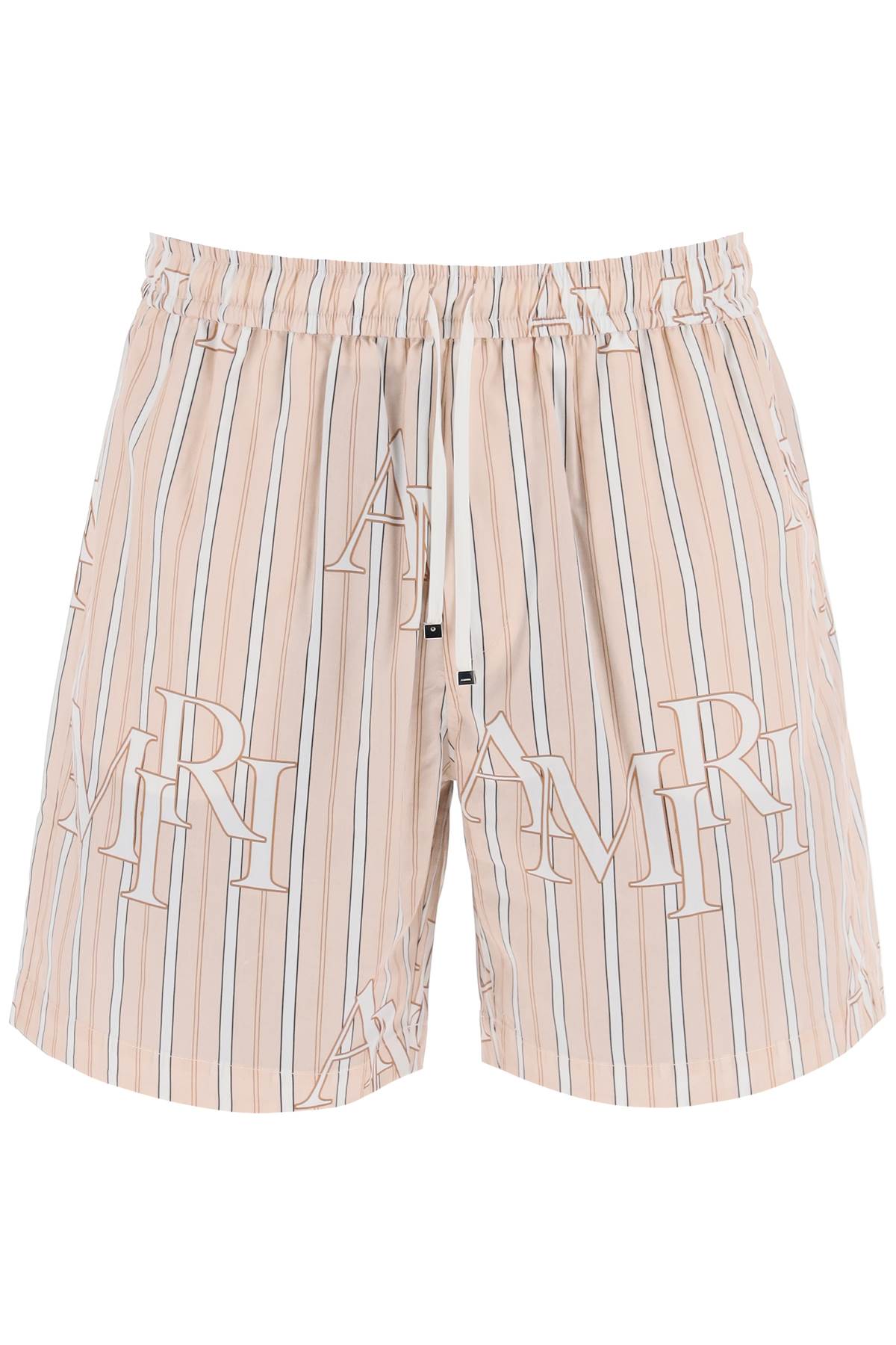 Amiri stripe technical poplin bermuda shorts with logo  "striped - VivaceVenus