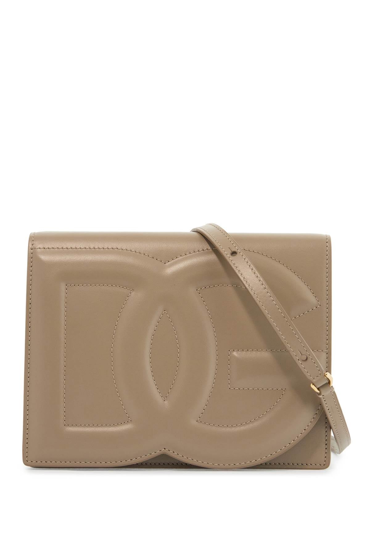 Dolce & Gabbana taupe calfskin crossbody bag with adjustable strap - VivaceVenus