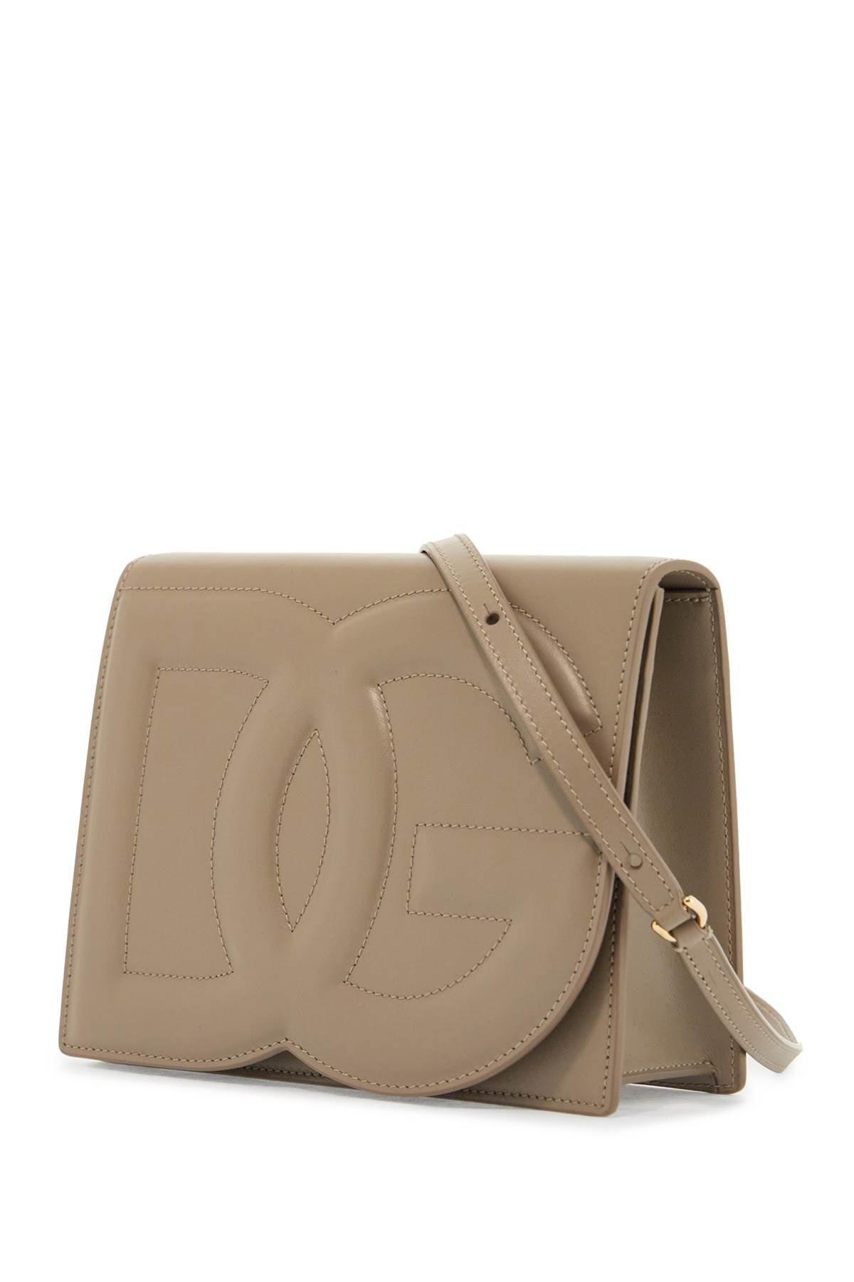 Dolce & Gabbana taupe calfskin crossbody bag with adjustable strap - VivaceVenus