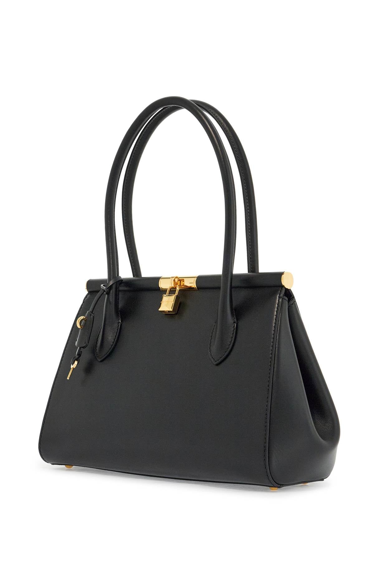 Dolce & Gabbana black calfskin handbag with snap closure - VivaceVenus