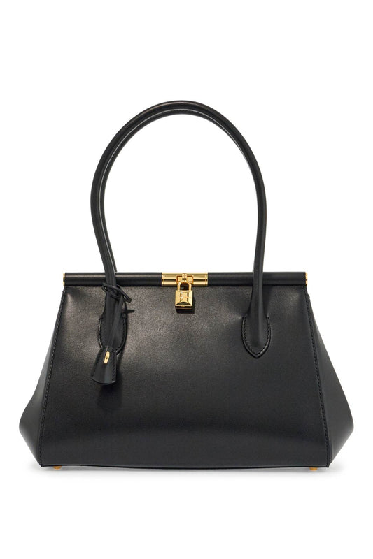 Dolce & Gabbana black calfskin handbag with snap closure - VivaceVenus