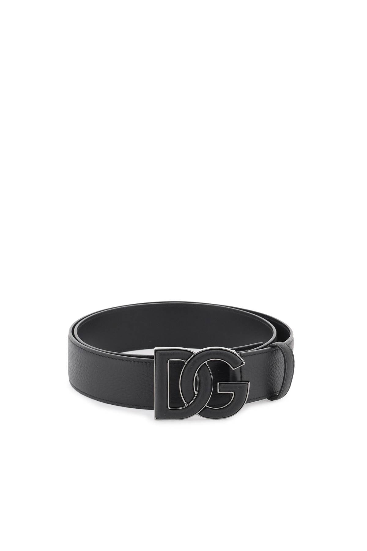 Dolce & Gabbana leather belt with dg logo buckle