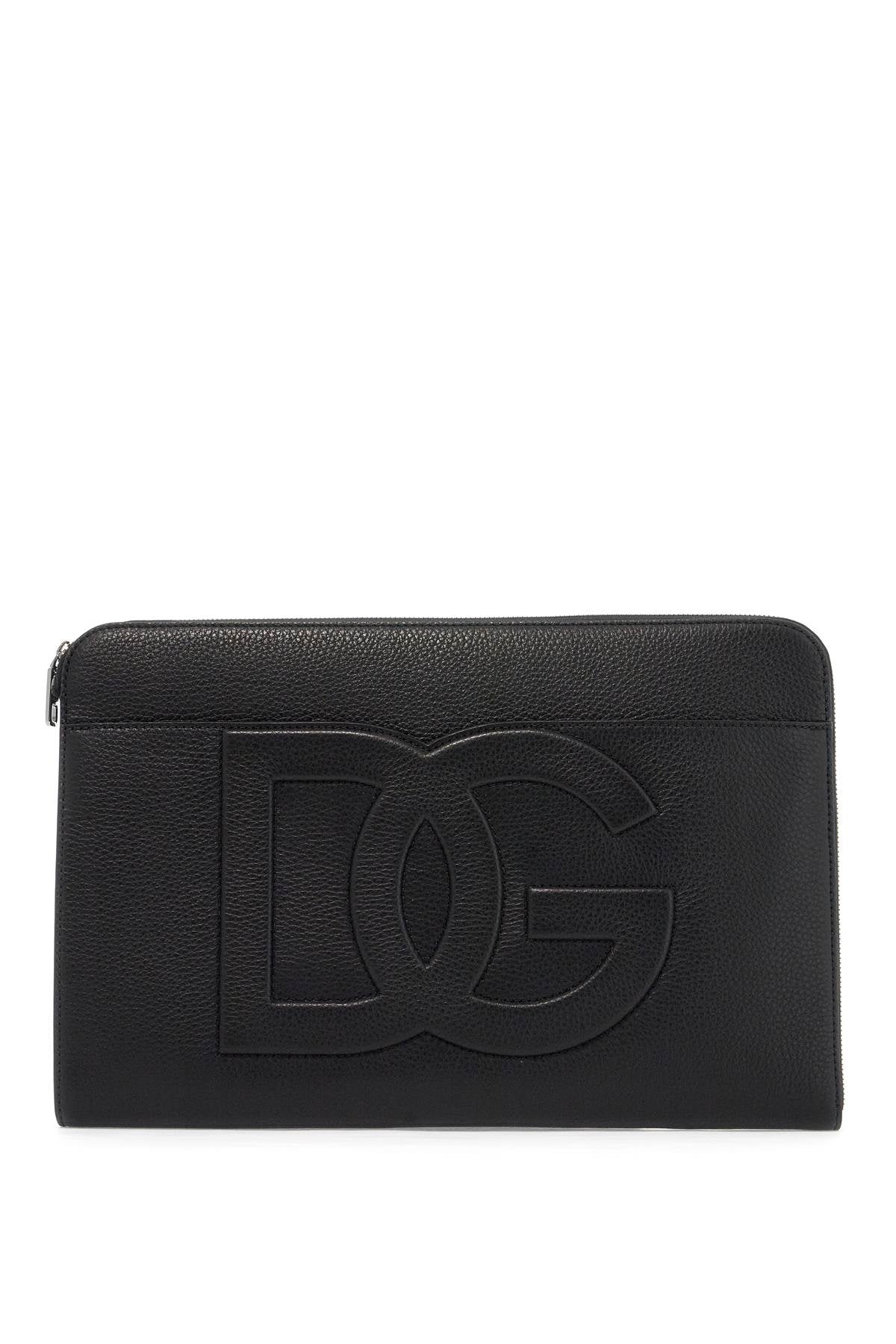 Dolce & Gabbana large hammered leather pouch - VivaceVenus