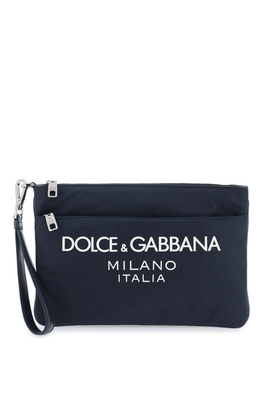 Dolce & Gabbana nylon pouch with rubberized logo - VivaceVenus