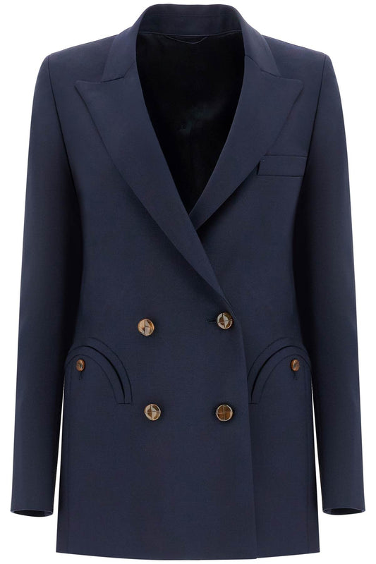 Blaze Milano navy blue virgin wool single-breasted blazer