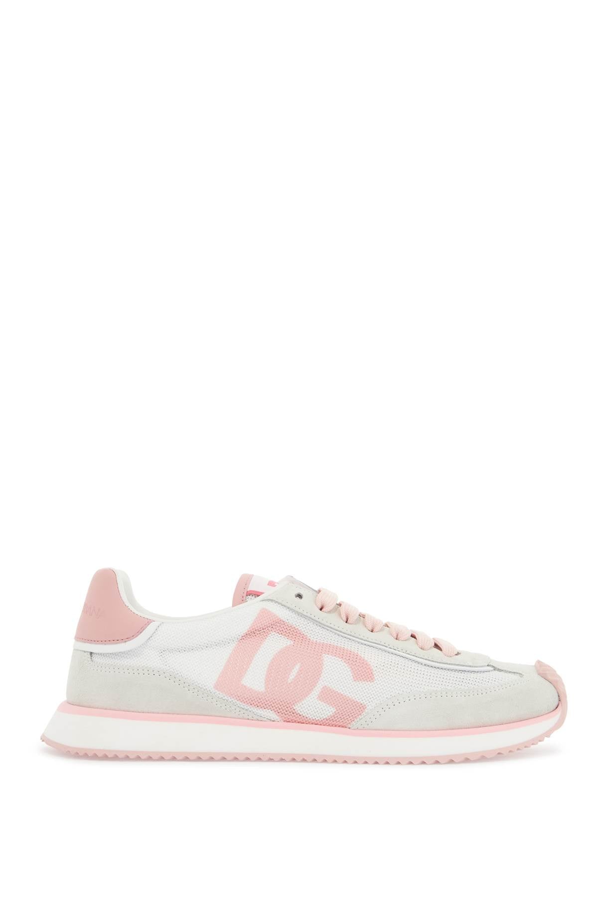 Dolce & Gabbana white and pink dg logo sneakers - VivaceVenus