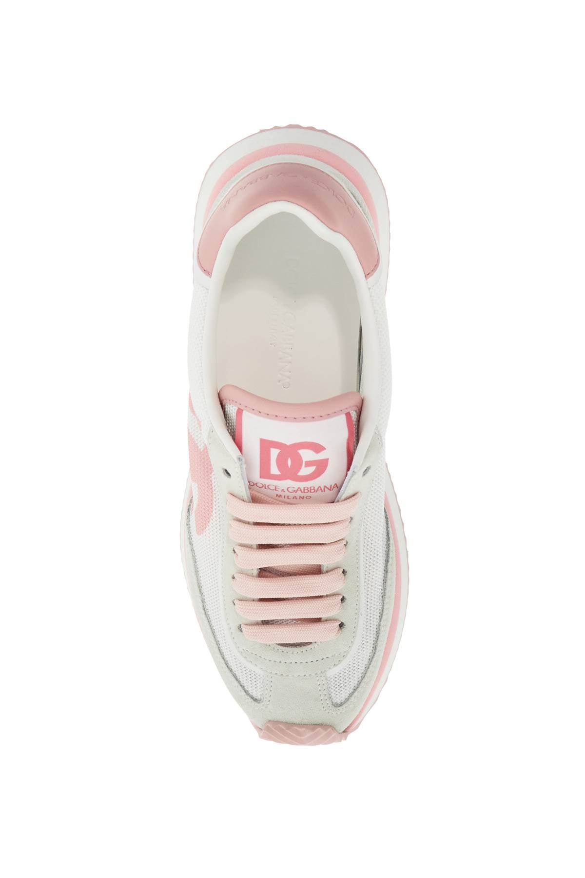 Dolce & Gabbana white and pink dg logo sneakers - VivaceVenus