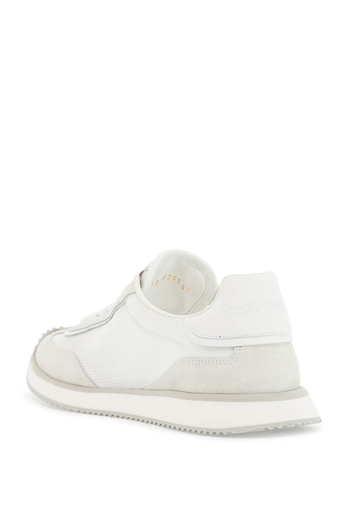 Dolce & Gabbana white leather low-top sneakers with dg logo