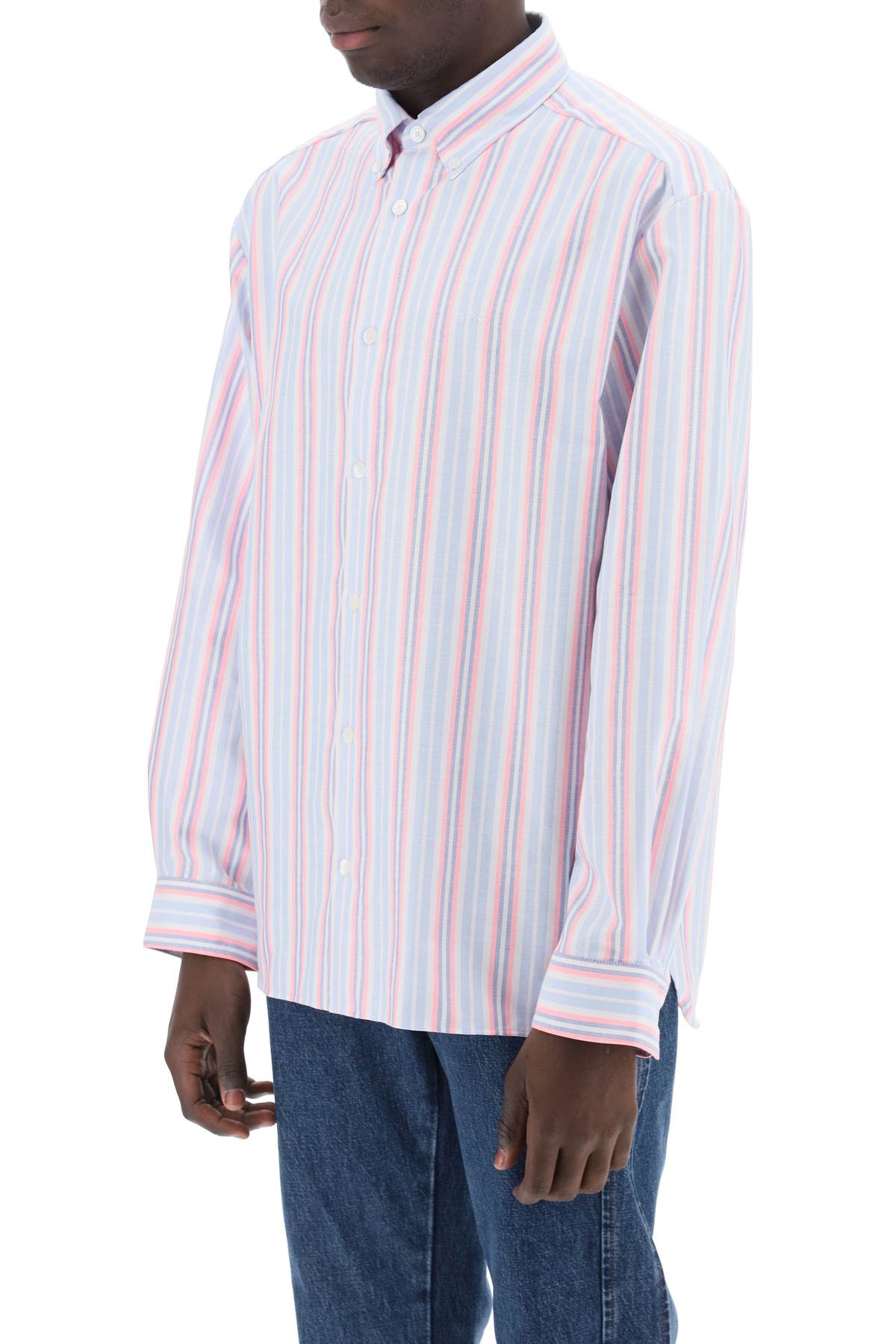 A.P.C. mathias striped oxford shirt - VivaceVenus