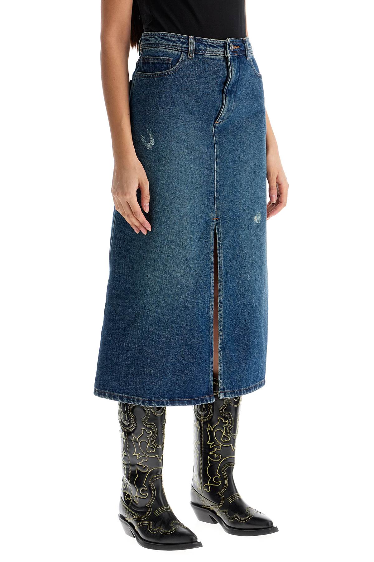 A.P.C. 'georgia denim midi skirt in - VivaceVenus