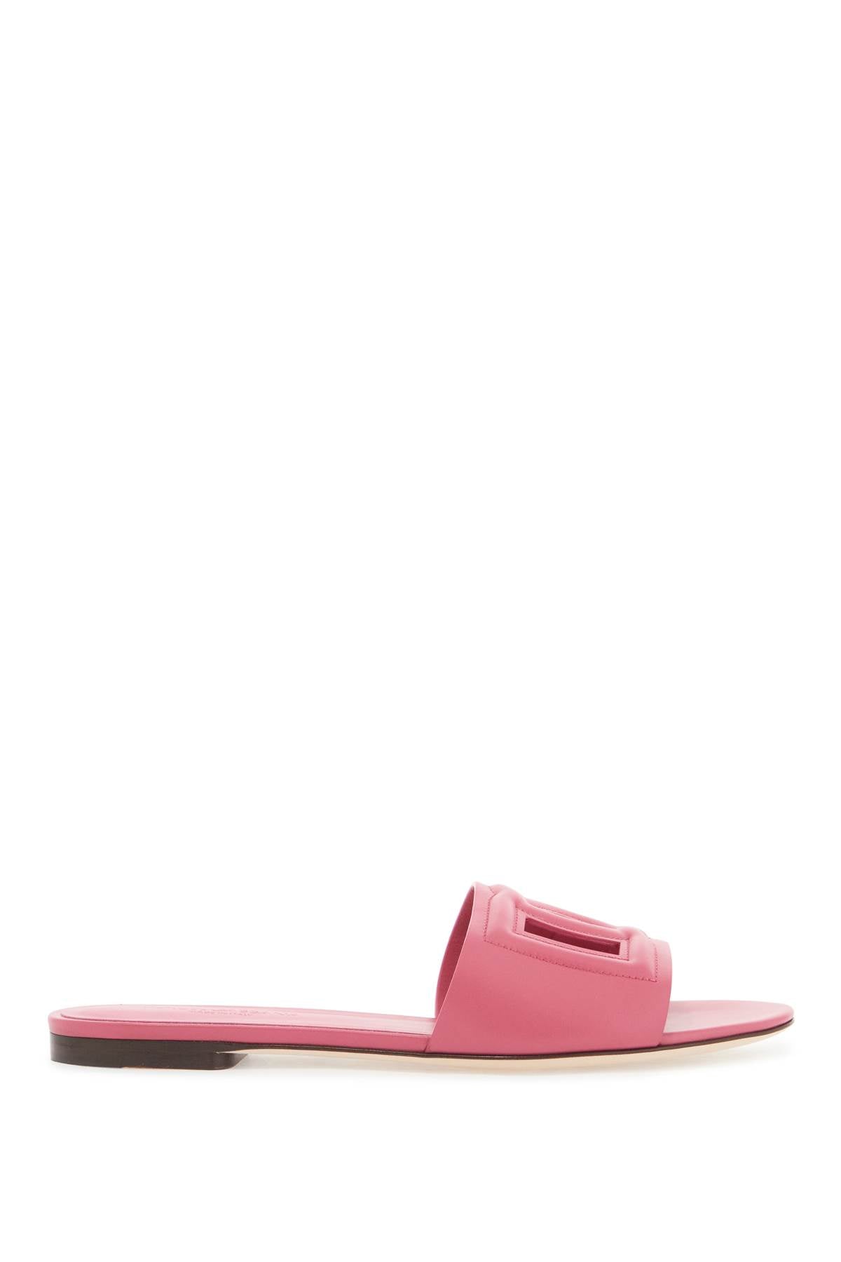 Dolce & Gabbana leather slides with cut-out logo - VivaceVenus