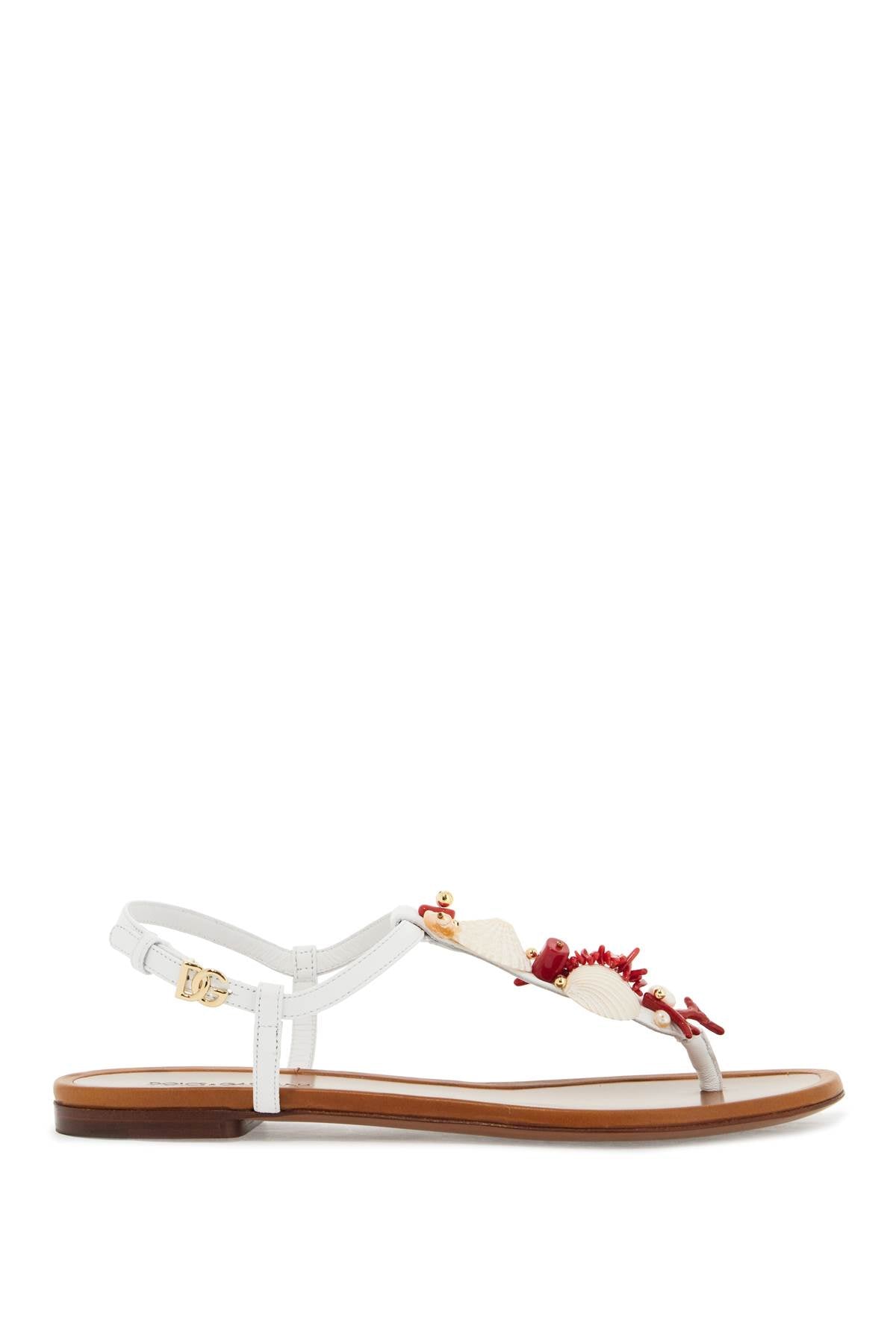 Dolce & Gabbana "nappa flip-flops with coral - VivaceVenus