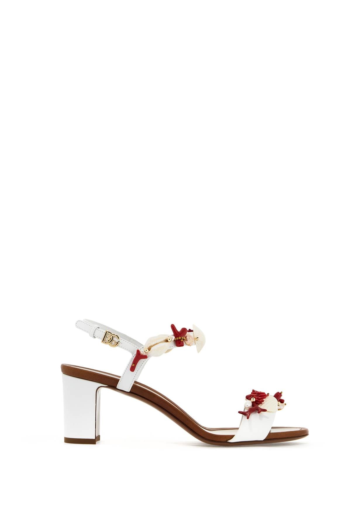 Dolce & Gabbana "nappa sandals with coral embellishments - VivaceVenus