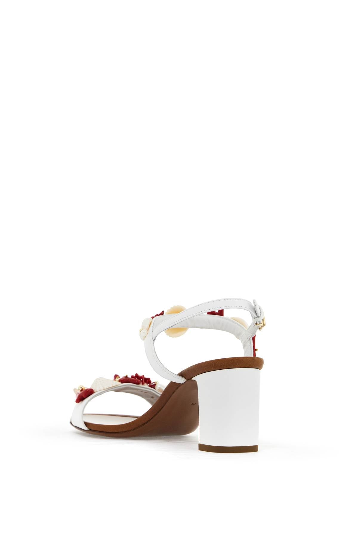 Dolce & Gabbana "nappa sandals with coral embellishments - VivaceVenus