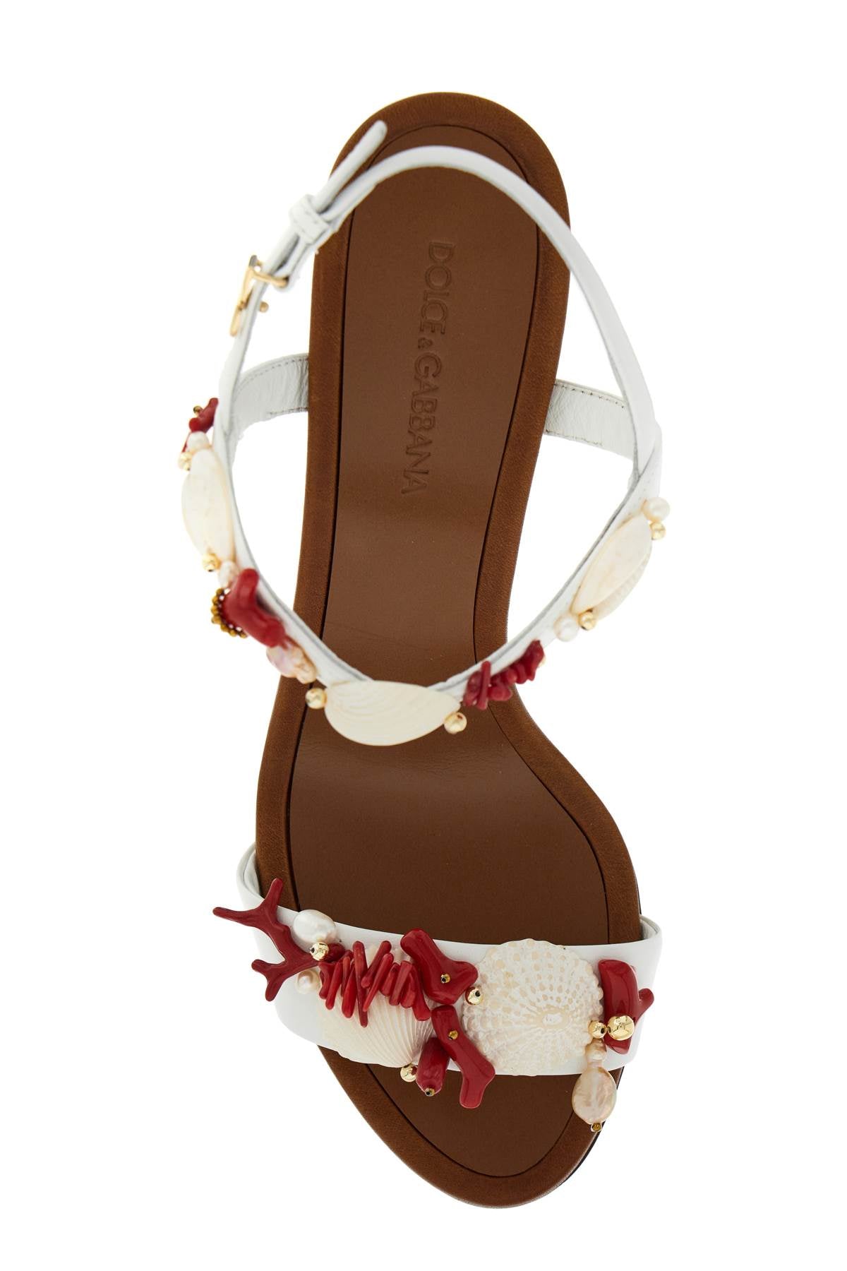 Dolce & Gabbana "nappa sandals with coral embellishments - VivaceVenus