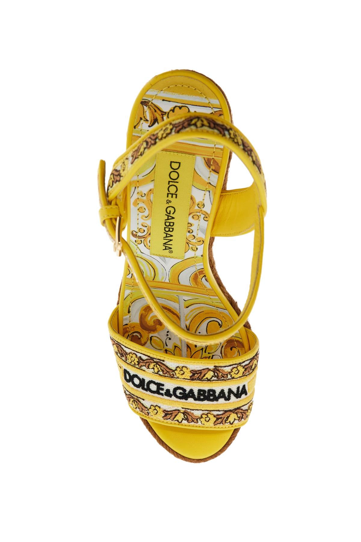 Dolce & Gabbana maiolica embroidered wedge sandals - VivaceVenus