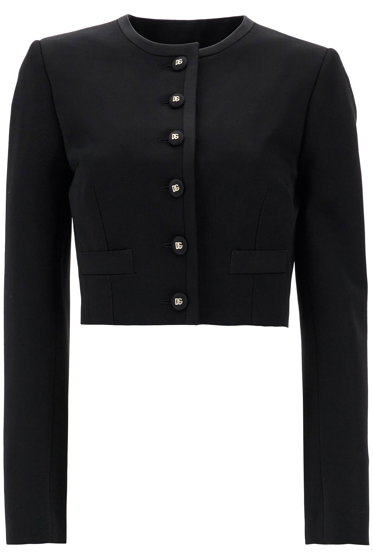 Dolce & Gabbana black wool blazer with logo buttons - VivaceVenus