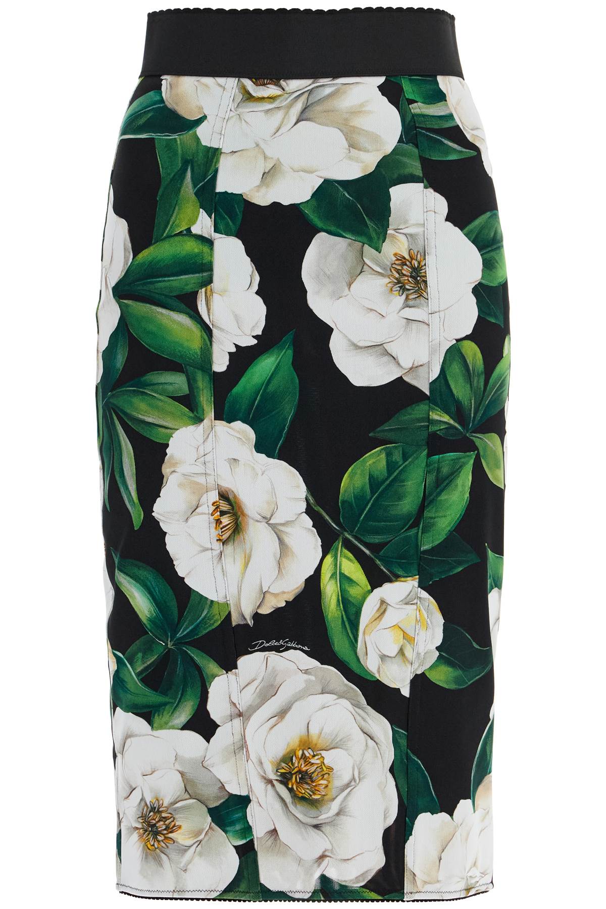 Dolce & Gabbana black floral synthetic knee-length skirt - VivaceVenus