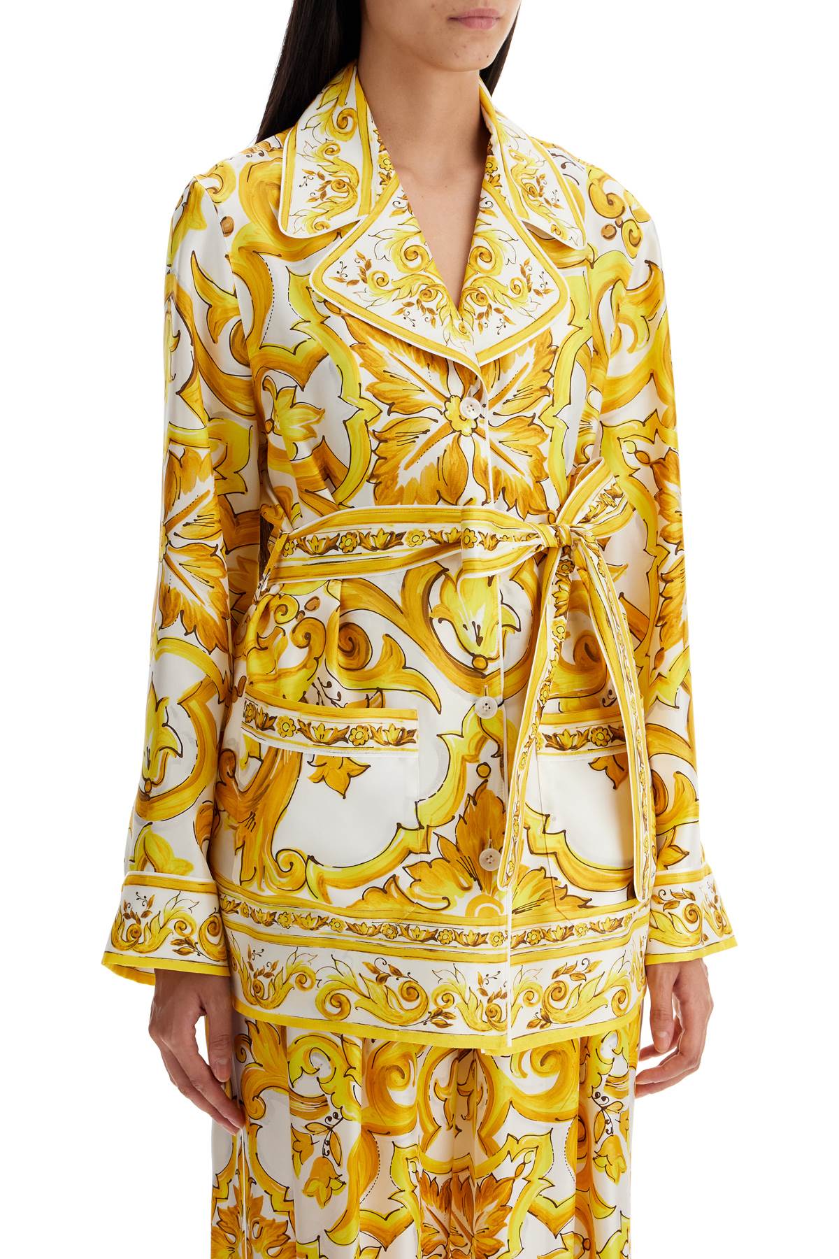 Dolce & Gabbana silk blouse with maiolica print and - VivaceVenus