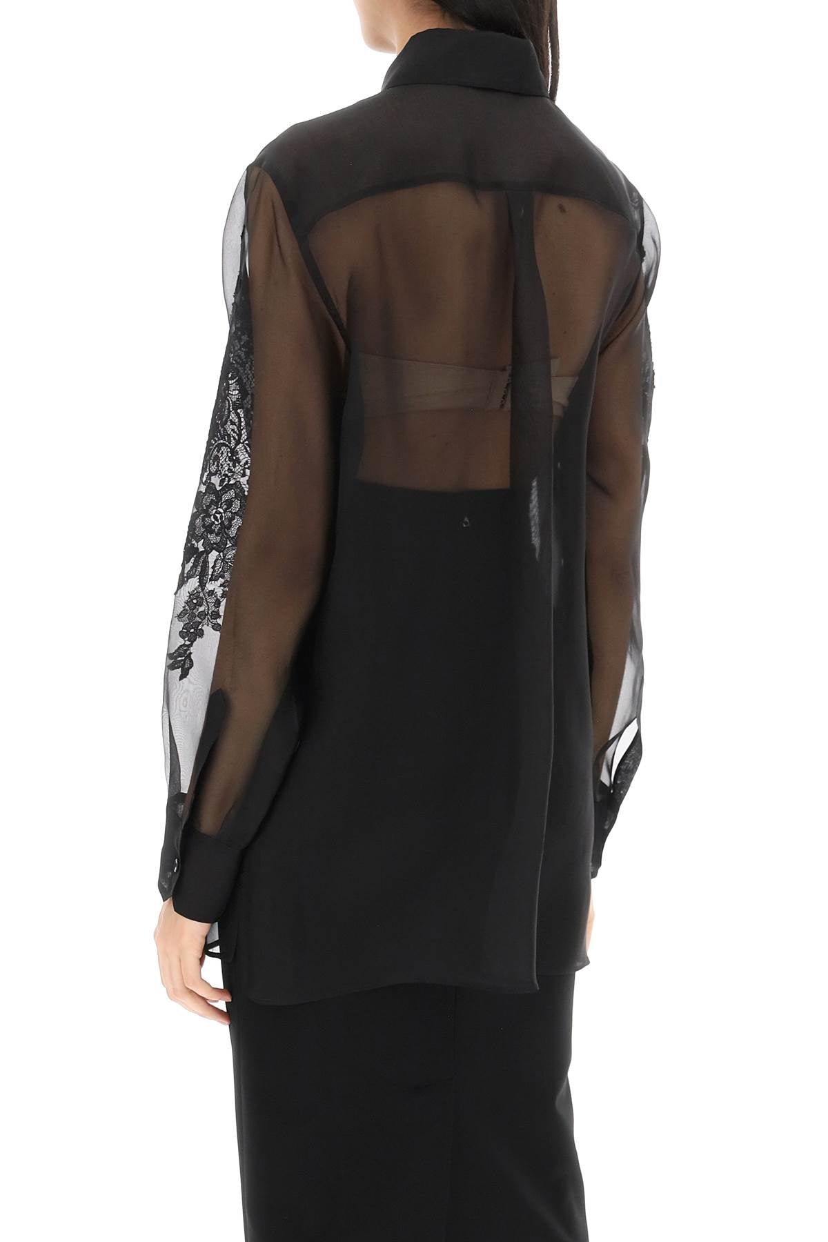 Dolce & Gabbana organza shirt with lace inserts - VivaceVenus