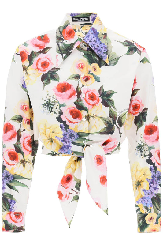 Dolce & Gabbana rose garden cropped shirt - VivaceVenus