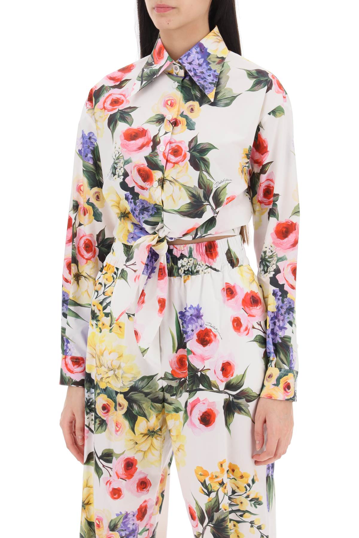 Dolce & Gabbana rose garden cropped shirt - VivaceVenus