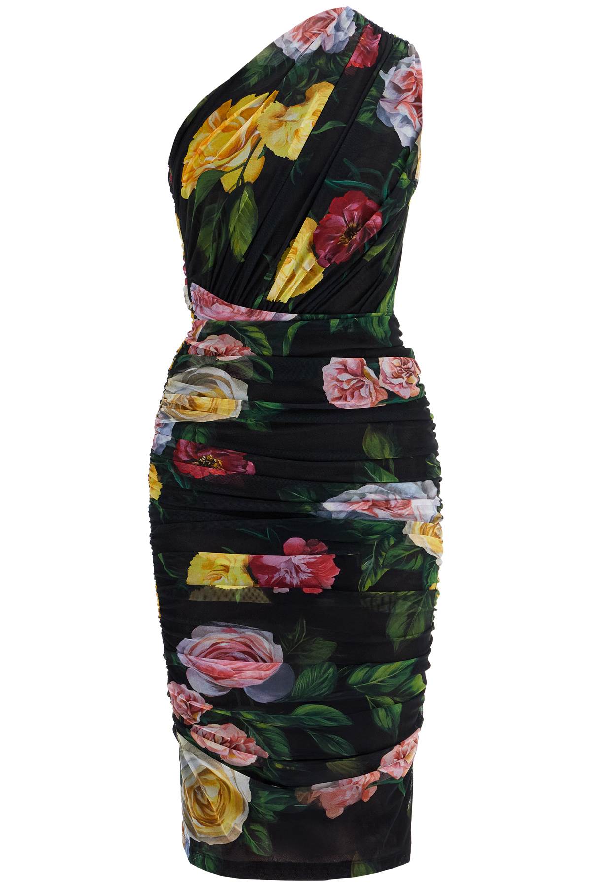 Dolce & Gabbana elegant black dress in polyamide with floral pattern for cocktails and evenings - VivaceVenus