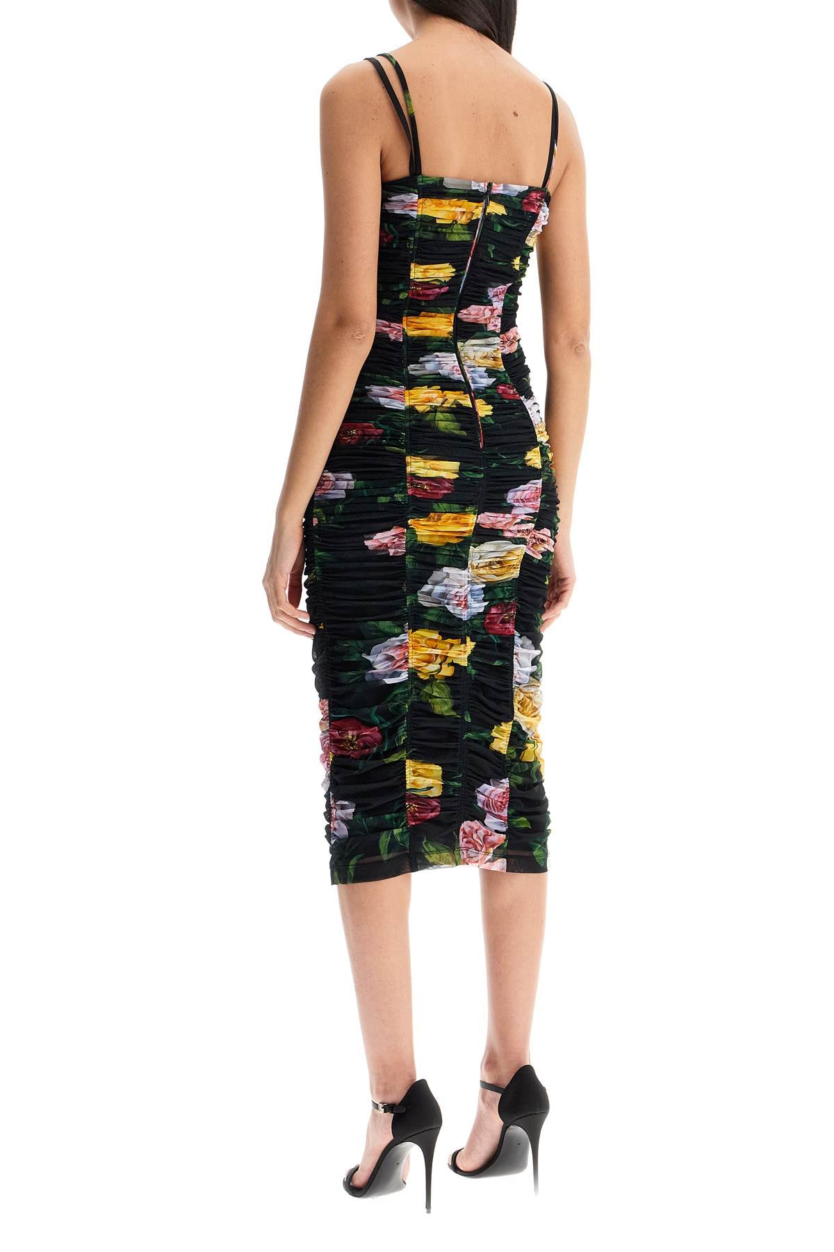 Dolce & Gabbana black floral midi synthetic dress - VivaceVenus