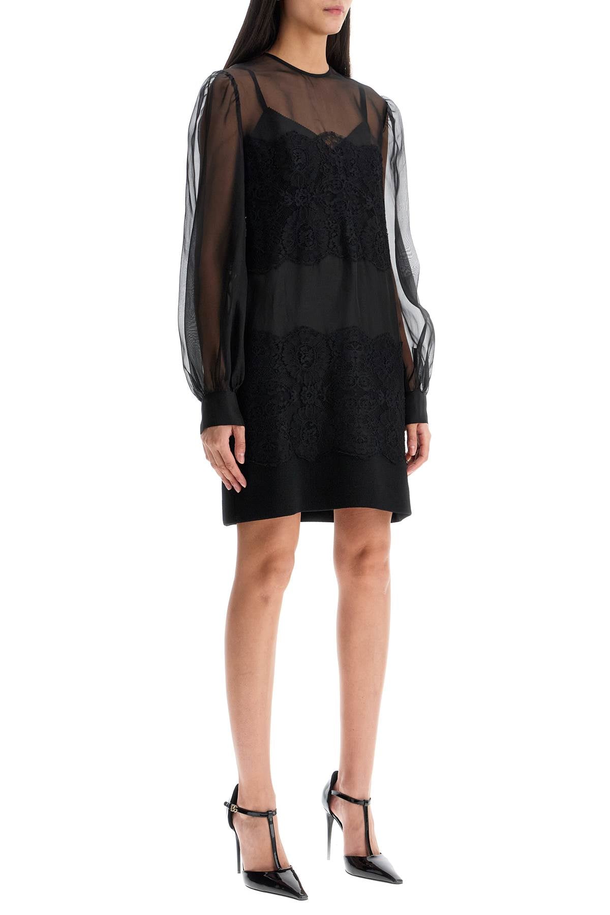 Dolce & Gabbana short organza and lace dress - VivaceVenus