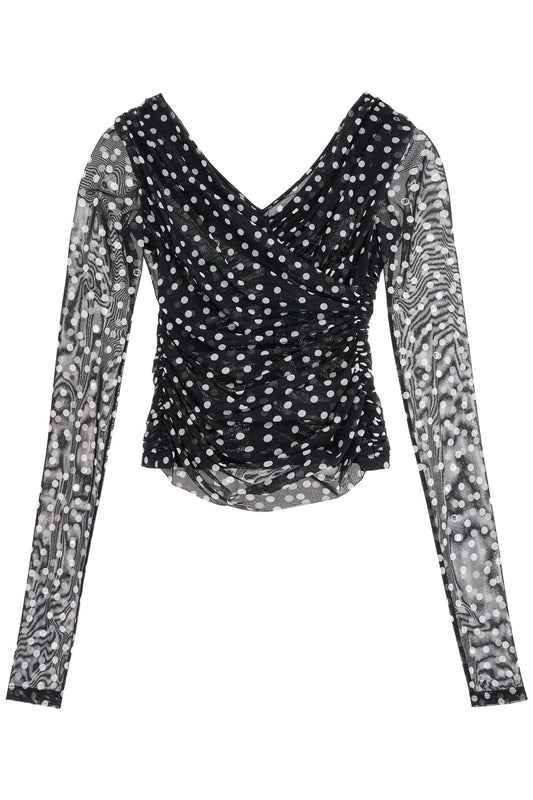 Dolce & Gabbana polka dot draped top with - VivaceVenus