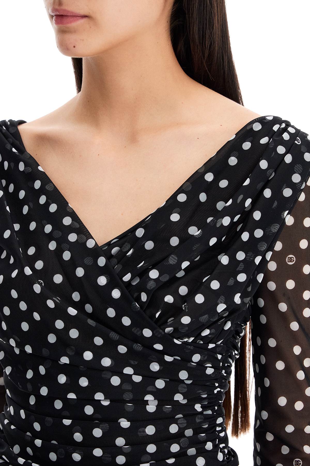 Dolce & Gabbana polka dot draped top with - VivaceVenus