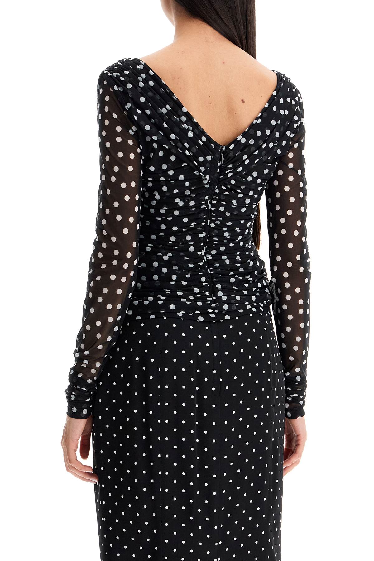 Dolce & Gabbana polka dot draped top with - VivaceVenus