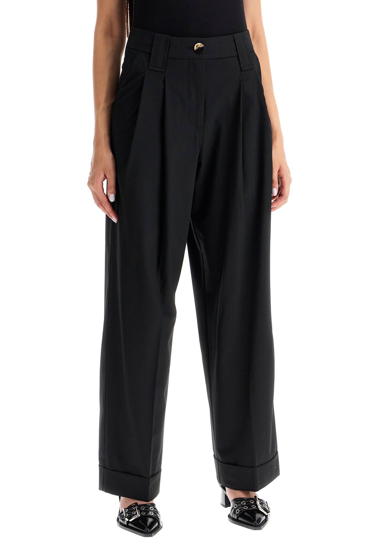 Ganni double pleat fluid trousers - VivaceVenus