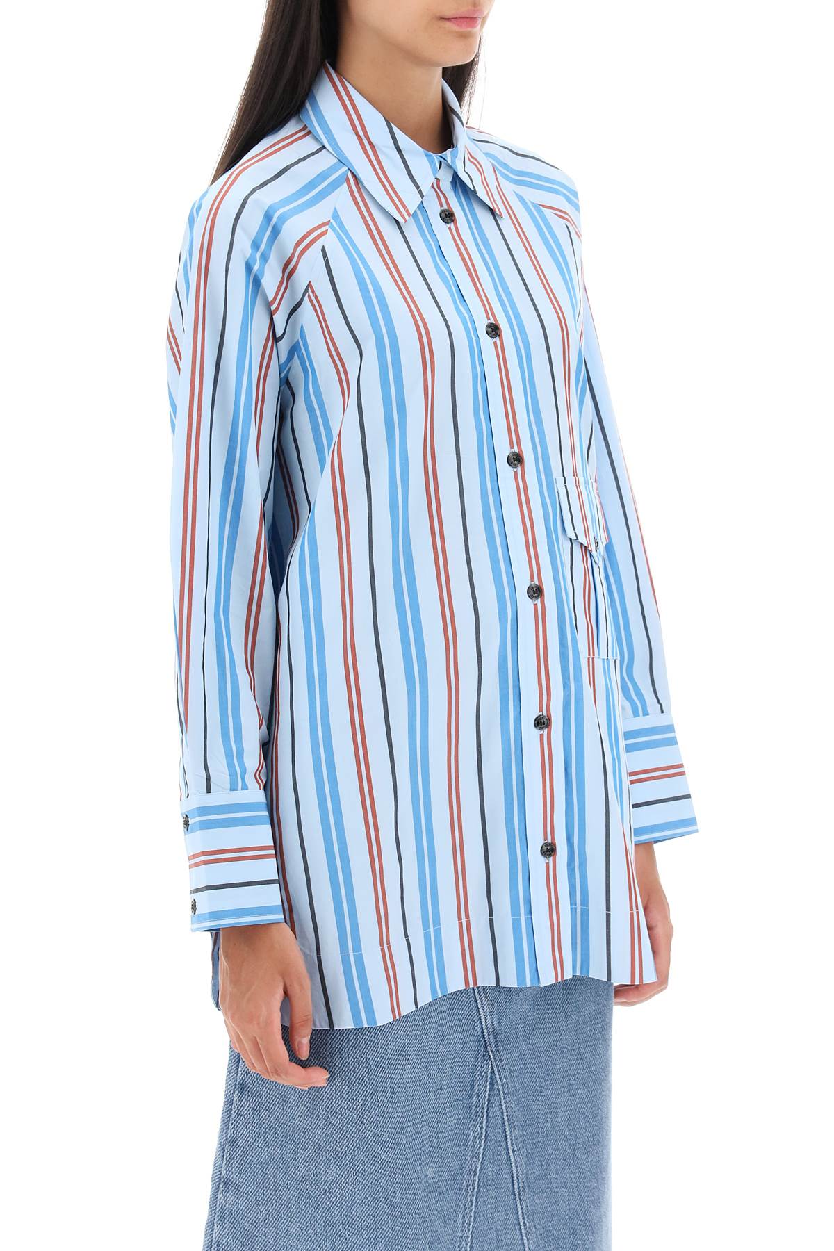 Ganni oversized striped shirt