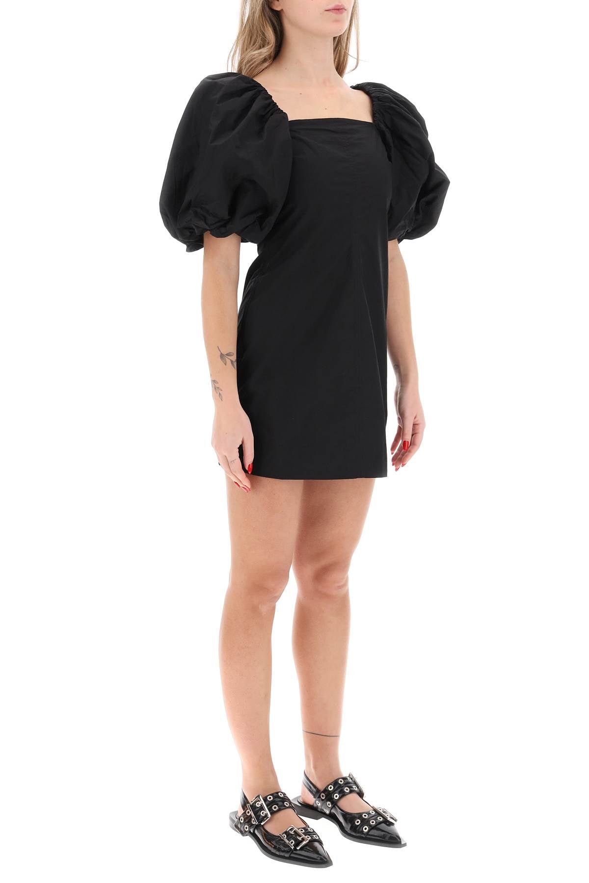 Ganni mini dress with balloon sleeves - VivaceVenus