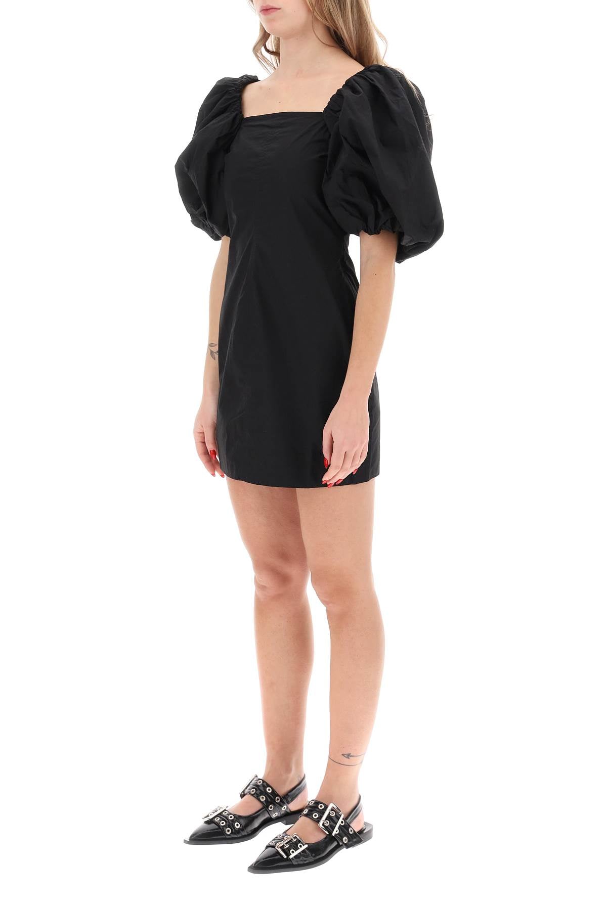 Ganni mini dress with balloon sleeves - VivaceVenus