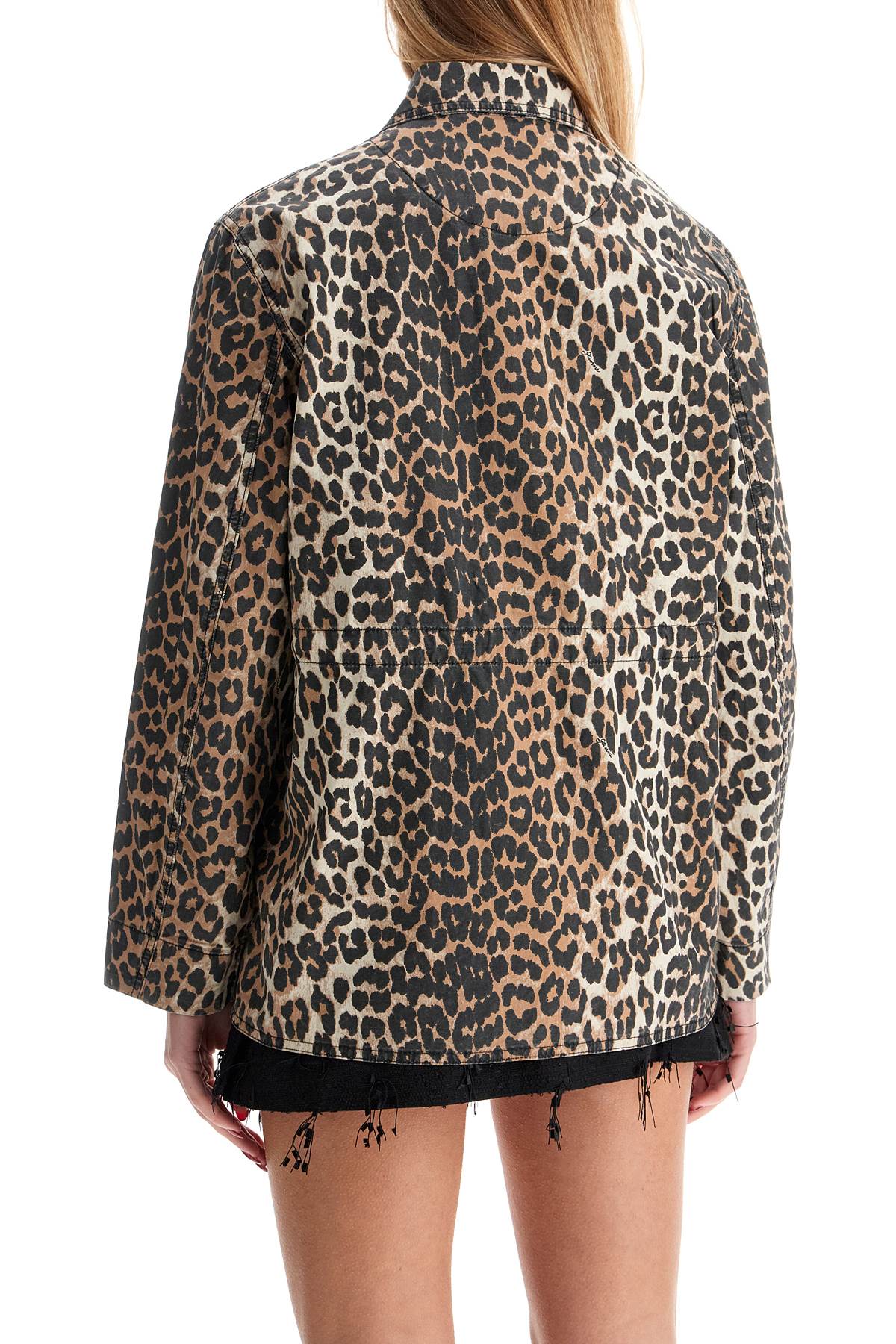 Ganni leopard print canvas overshirt - VivaceVenus