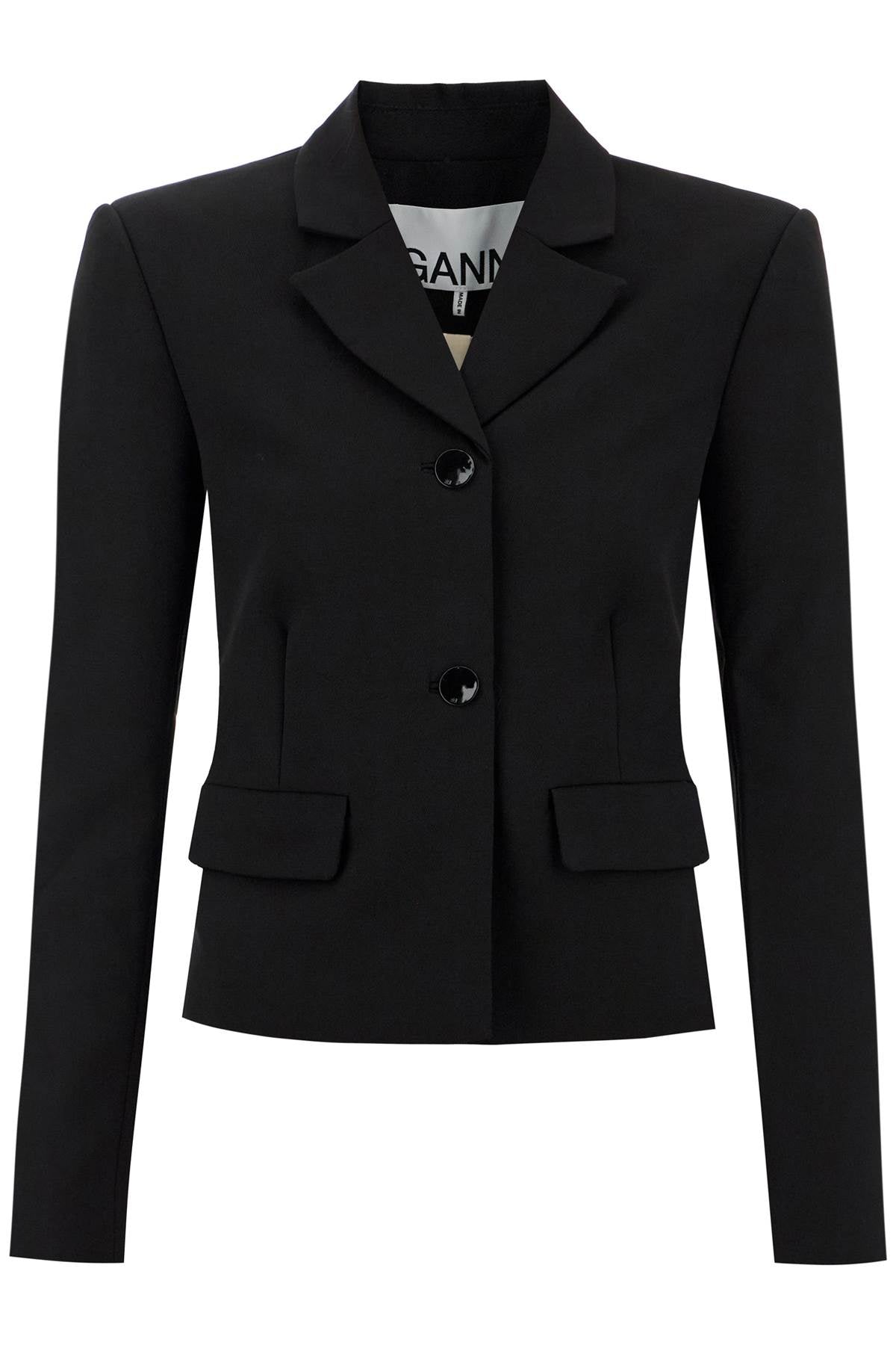 Ganni short lightweight twill blazer - VivaceVenus