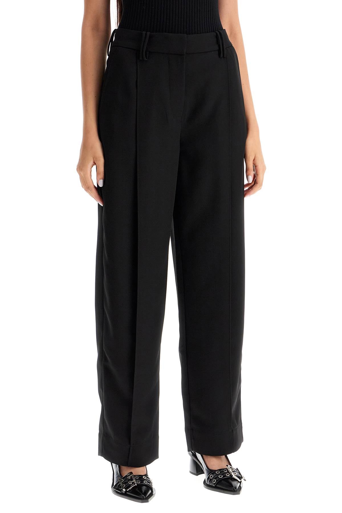 Ganni lightweight pants with pleats - VivaceVenus