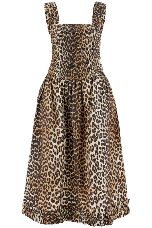 Ganni animal print cotton dress