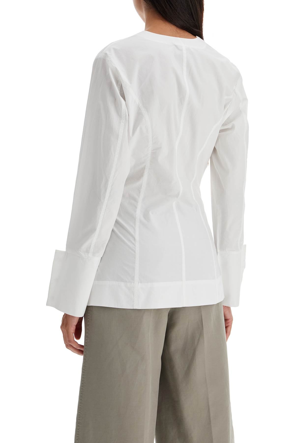 Ganni v-neck shirt with collar - VivaceVenus